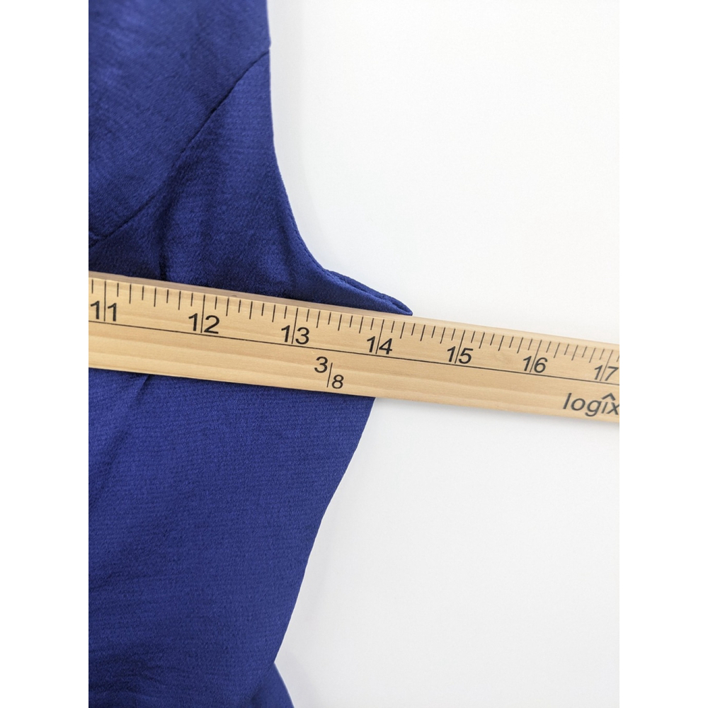 Express Dress Womens Extra Small Blue Draped Asymmetrical Midi Homecoming Midi - Picture 7 of 8